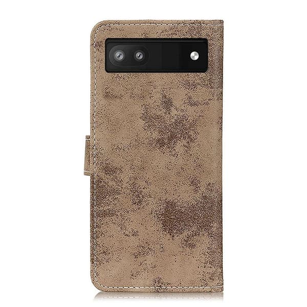 Retro Lommebok Stativ Etui for Google Pixel 6a - Khaki Khaki