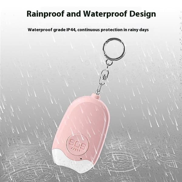 Personal Alarm Flashlight Portable Self Defense 130dB Loud Warning Keychain Pink