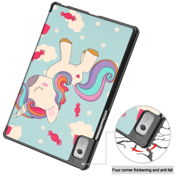 Til Lenovo Tab M9 Trifoldet Stativdæksel - Horse Multicolor