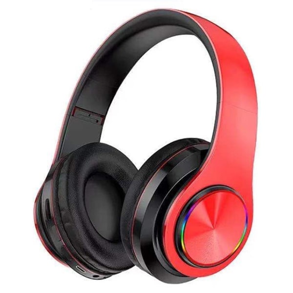 Hifi Wireless On-Ear Headset Bluetooth Headphones - Red+Black Red