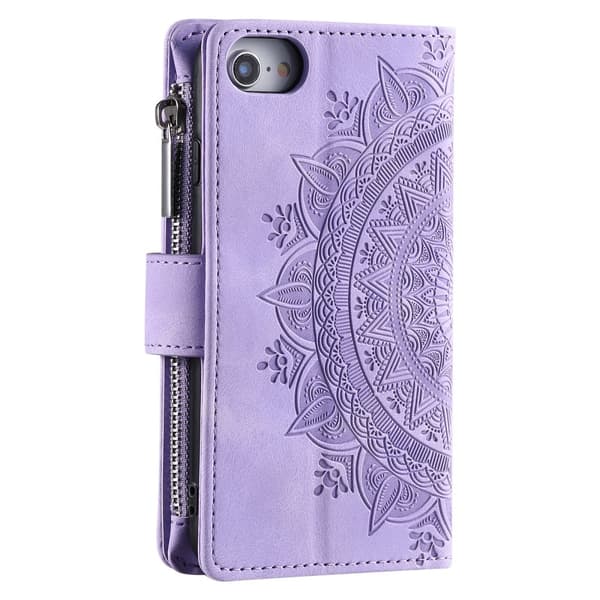 Til iPhone 17e / 16e tegnebogscover Cover Shell Mandala Blomstermønster Purple