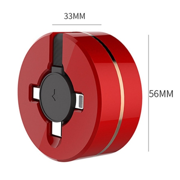 USB til lyn Micro-usb USB-C 3-i-1 kabel 66W hurtig opladning Black 1 m