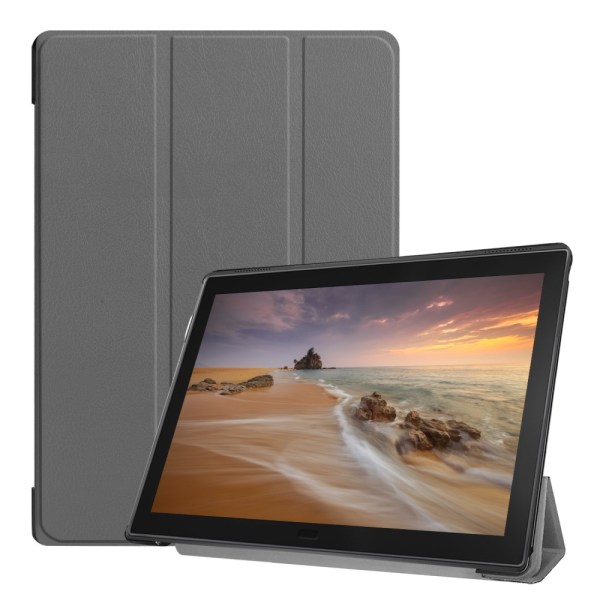 Tri-fold Fodral till Lenovo Tab E10 - Grå Svart