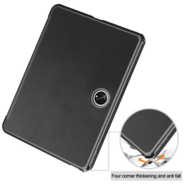 Til OnePlus Pad Tri - fold Stand Wake/Sleep Cover Tabletetui - Sort Black