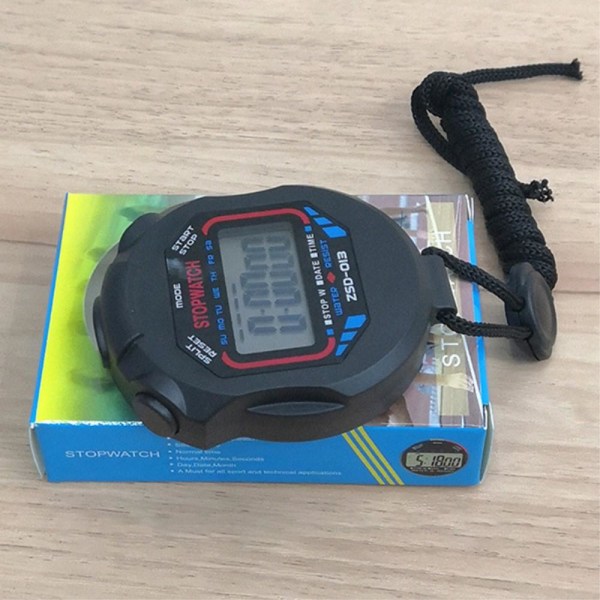 Tidtagare stoppur LCD-skärm Simning Löpning Sport Digital Timer Svart