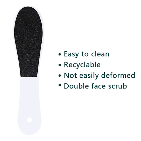 FotFil Callus Remover Dubbelsidig FotSkrubbare för död hud Vit