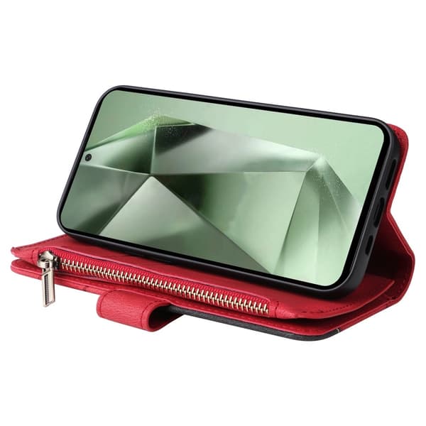 KT Multifunksjons Serie-5 Telefonveske for Samsung Galaxy S24 FE Red