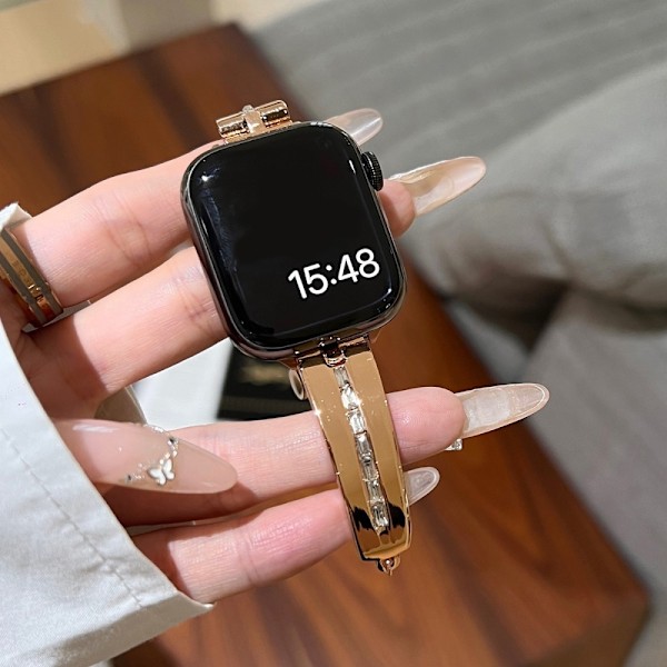 Armband För Watch Series 9 8 7 41mm 6 5 4 SE 40mm 3 2 1 38mm - Rose Gold Rosa guld