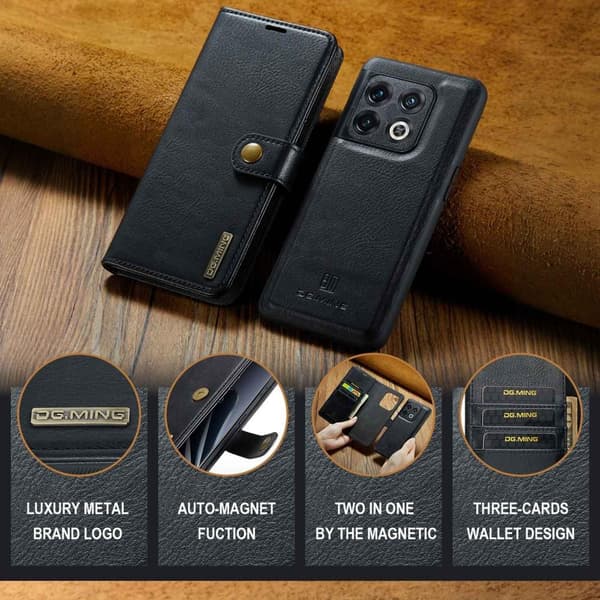 OnePlus 10 Pro 5G DG.MING 2 i 1 Lommebok - deksel Black