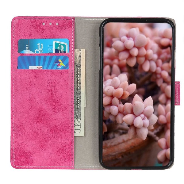 Retro Lommebok Stativ Etui for Google Pixel 6a - Rosa Pink