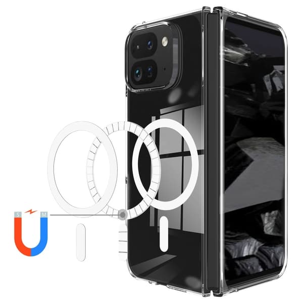 Til Google Pixel 9 Pro Fold 5G Magnetisk Etui TPU + Akryl med MagSafe Transparent