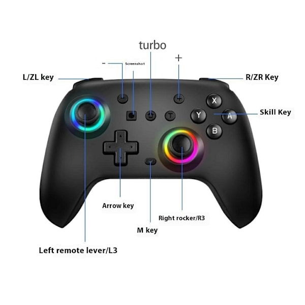 Kompatibel med Nintendo Switch Pro Wireless Game Controller Bluetooth Gamepad Controller Black