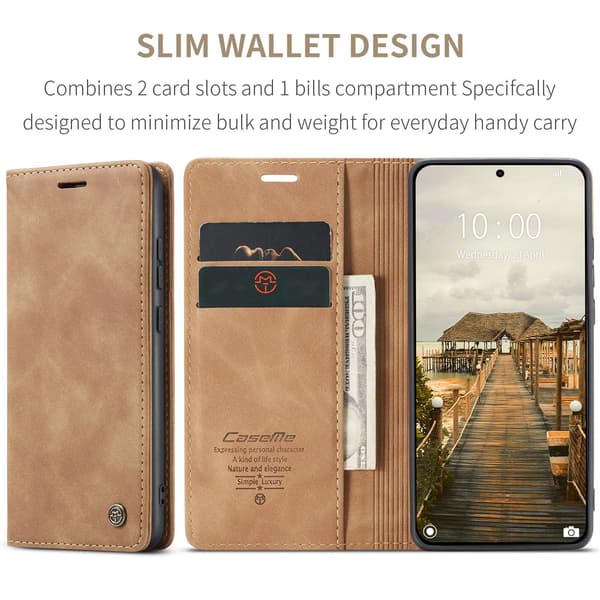 CASEME Til Xiaomi 17T Lommebokdeksel Brown