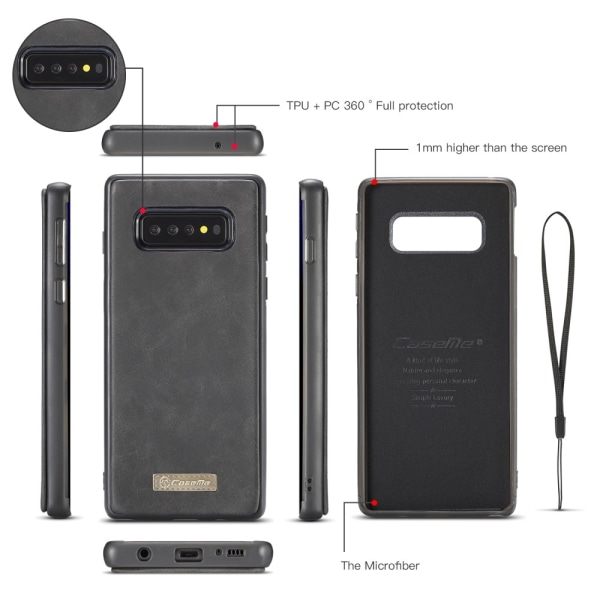 Samsung Galaxy S10 CASEME 2-i-1 aftagelig - Sort Black