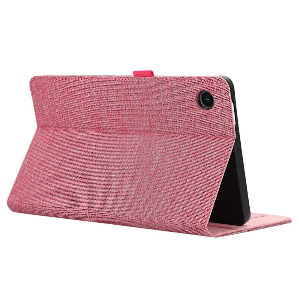Etui for Samsung Galaxy Tab A9 Tablet med stofftekstur, folio og stativ Pink