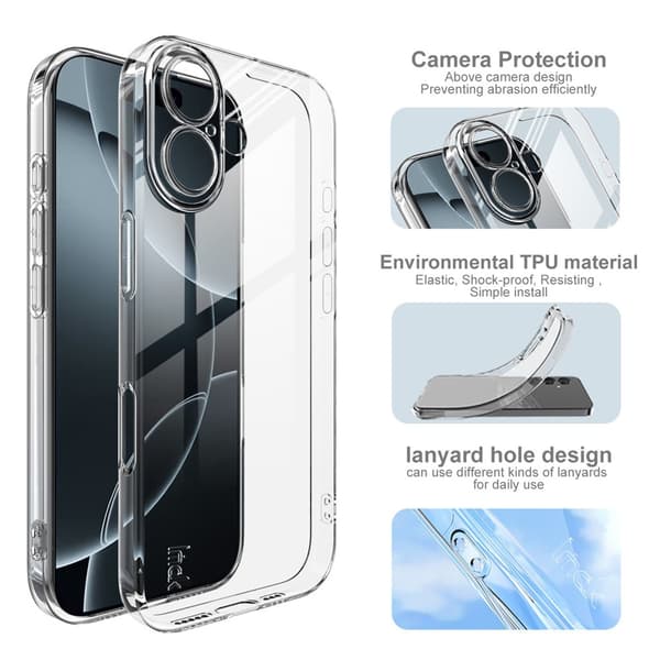 IMAK UX-5 Series Stødsikkert transparent telefoncover til iPhone 17 Transparent