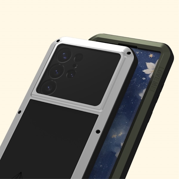 Samsung Galaxy S25+ (Plus) Fodral Pansar skydd Fodral Skal + härdat glas Svart