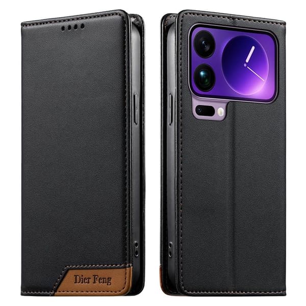 DIERFENG Til Xiaomi 17 Pro Max Pungcover RFID Beskyttelse Stander - Sort Black