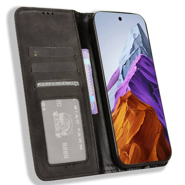 För Google Pixel 9 Pro XL Plånboksfodral Exklusivt Svart Svart