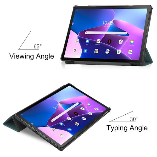 Tri-fold Fodral till Lenovo Tab M10 Plus Gen 3 - Grön Grön