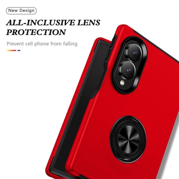 Hybridtelefoncover med ringholder til Samsung Galaxy Z Fold8 Red