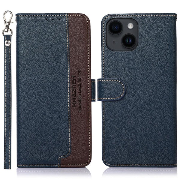 KHAZNEH till iPhone 15 Plånboksfodral - Blå/Brun Blå