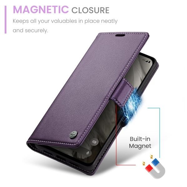 CASEME Retro Lompakkokotelo Pixel 8 Purple