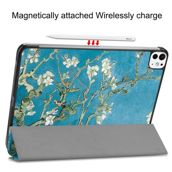 Til iPad Pro 11 (2024) Etui Tre - fold Stativ Tablet Cover - Blossom Multicolor