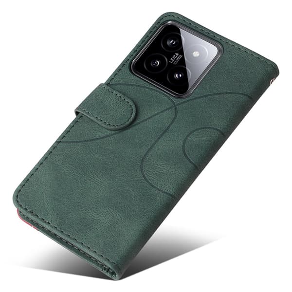 Til Xiaomi 14 KT - serie - 1 dobbeltfarve tegnebog Green