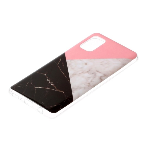 Marble Pattern IMD TPU Soft Back Cover til Samsung Galaxy A41 - S Black