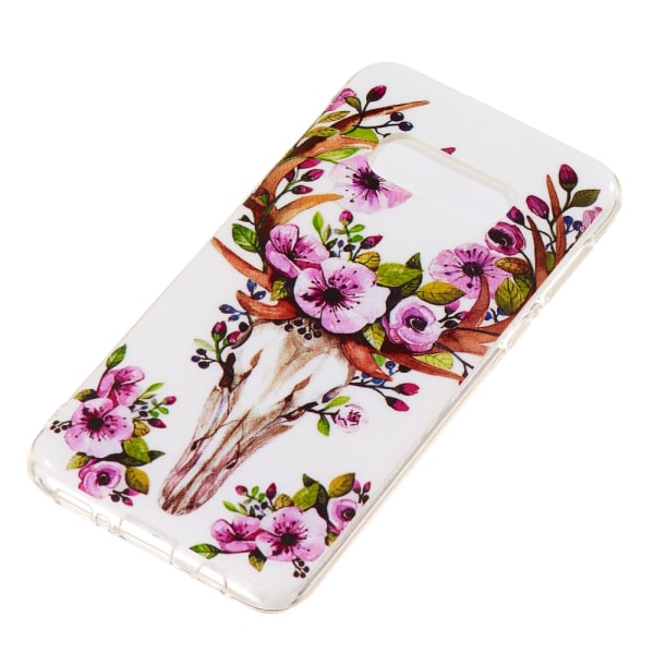 Luminous Glow Pattern Printing TPU Case for Samsung Galaxy S10e - Flowered Elk Black