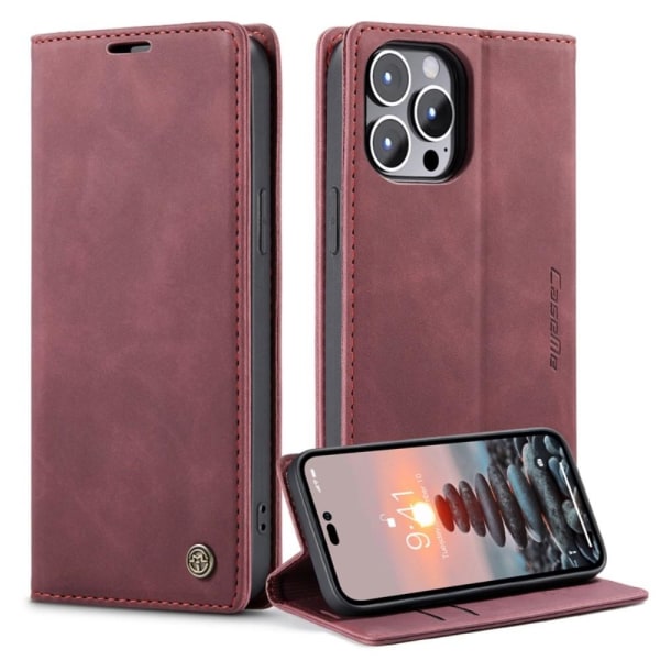 CASEME Retro Lompakkokotelo iPhone 14 Pro Max - Punainen Red