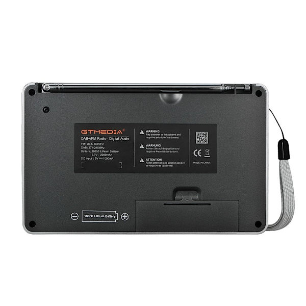 Digital radiomottaker DAB+FM RDS Bluetooth MP3-spiller REC-opptaker TF-kort Silver grey