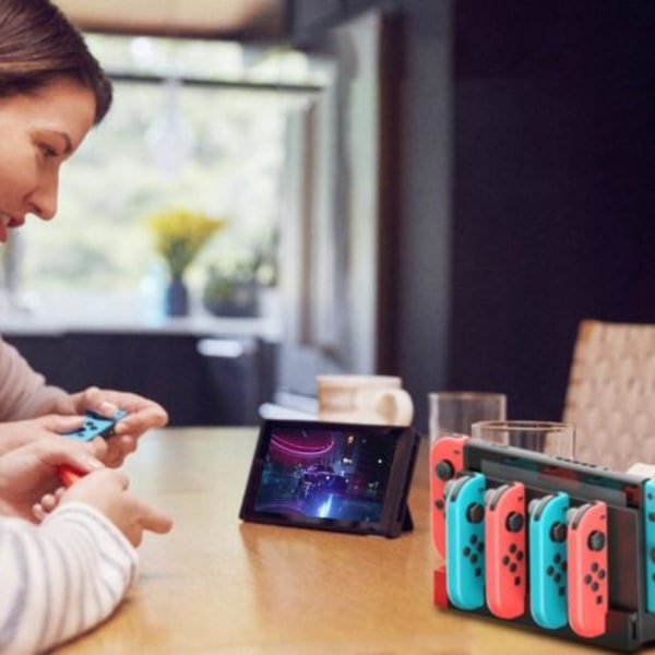 Kompatibel med Nintendo Switch IPEGA JoyCon 4 slots Dock - opladerindikator Black