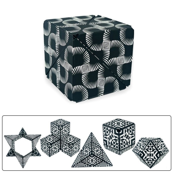Fidget 6x6x6cm 3D magnetisk kube skiftende magisk terningpuslespill Multicolor