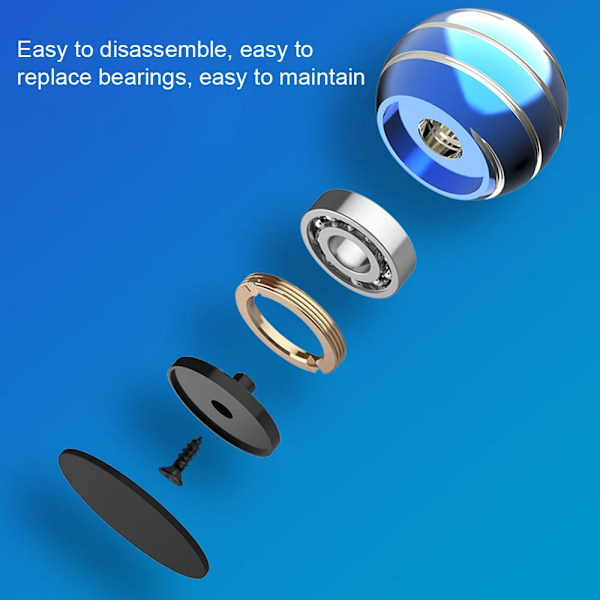 Fidget Spinner Roterende Kule Sfærisk Gyro 45mm - Svart Black