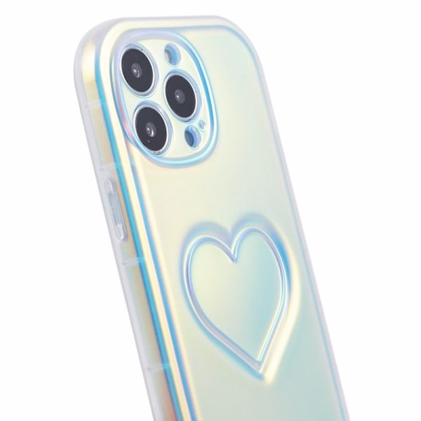 För iPhone 15 Pro Max Fodral Skal TPU 3D-effekt hjärtform multifärg