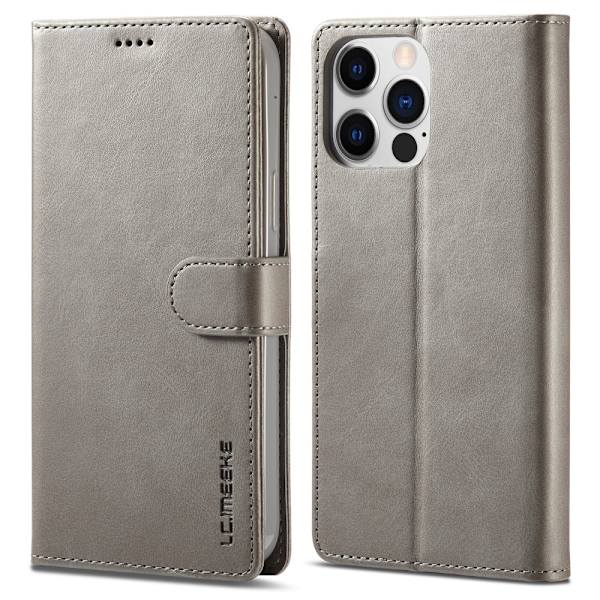 LC.IMEEKE Wallet Stand Etui til iPhone 15 Pro Grey