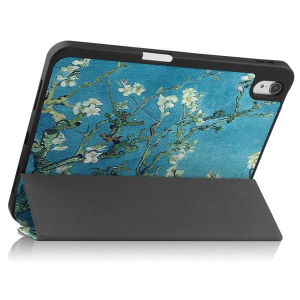 Tri-fold Stativveske for iPad 10.9 (2022) Tablettdeksel Penneholder - Blomst Multicolor