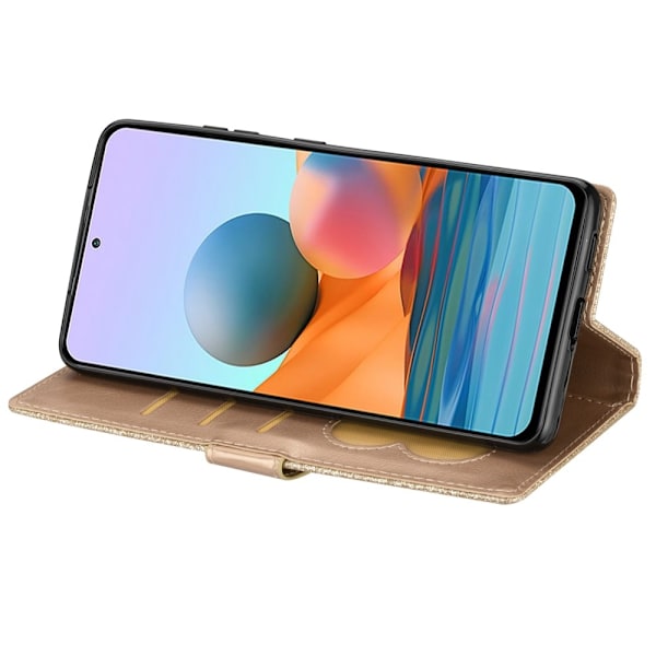 För Samsung Galaxy A56 5G Ställbart Glitterfodral med Dragkedjeficka - Gold Guld