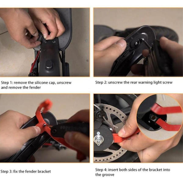 Xiaomi Mijia M365 / M365 Pro Stödfäste Paket Bakskärm Mudguard - Vit Vit