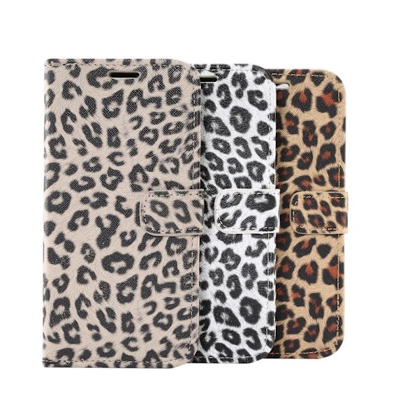 iPhone 12 Pro Max Plånboksfodral Fodral Leopard - Vit Vit