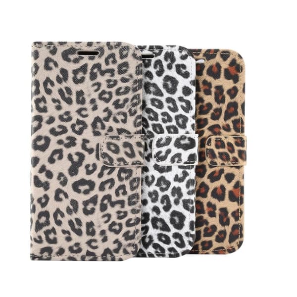 Leopardikuvioinen lompakkokuori iPhone 12 Pro Maxille - Valkoinen White