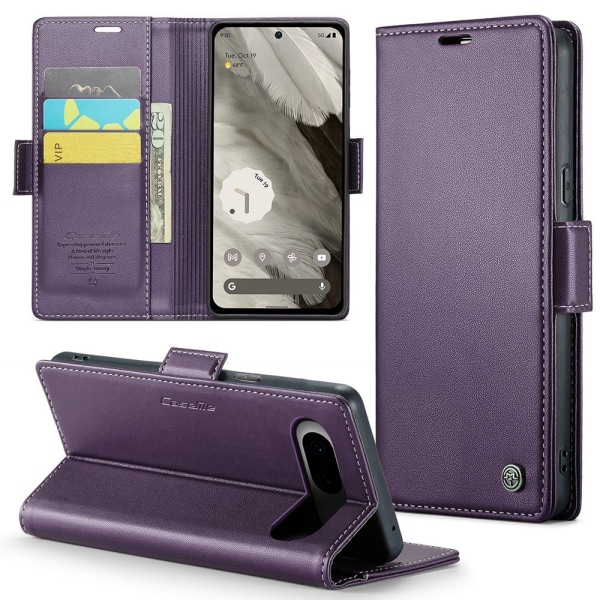 CASEME Retro Lompakkokotelo Pixel 8 Purple