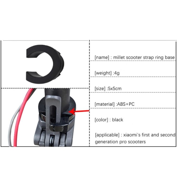 Bottom Circle Clasped Guard Ring till Xiaomi M365 Svart
