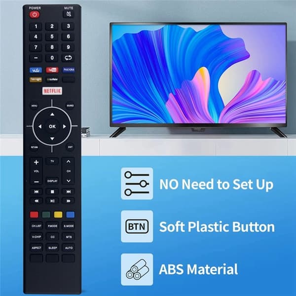 Fjernkontrollerstatning for SE32HY19T for SEIKI TV Black
