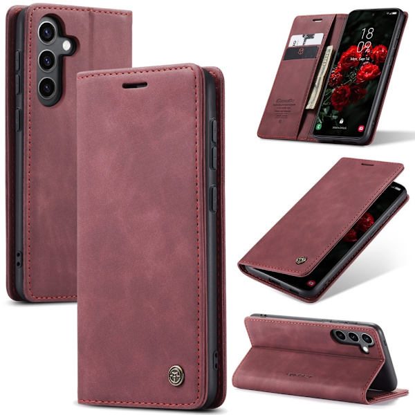 CASEME Retro Pung Taske til Samsung Galaxy S24 FE Red