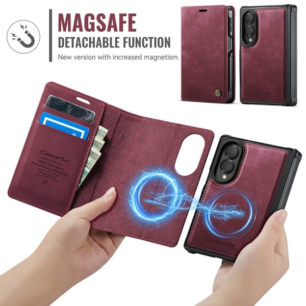 CASEME Magnetisk telefonlommebokdeksel til Samsung Galaxy Z Fold8 Red