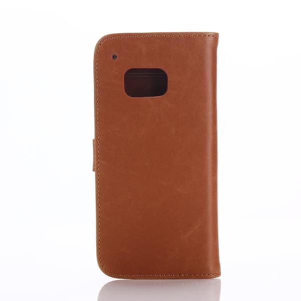 HTC ONE M9 Stilrent plånbokssuojakuori Brown