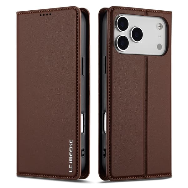 LC.IMEEKE Telefonpungcover med støtteben til iPhone 18 Pro / 17 Pro Brown